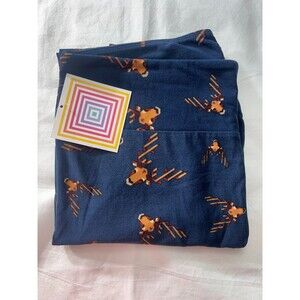LuLaRoe Leggings TC Blue Reindeer Print Holiday Winter Soft Stretch Women’s NWT